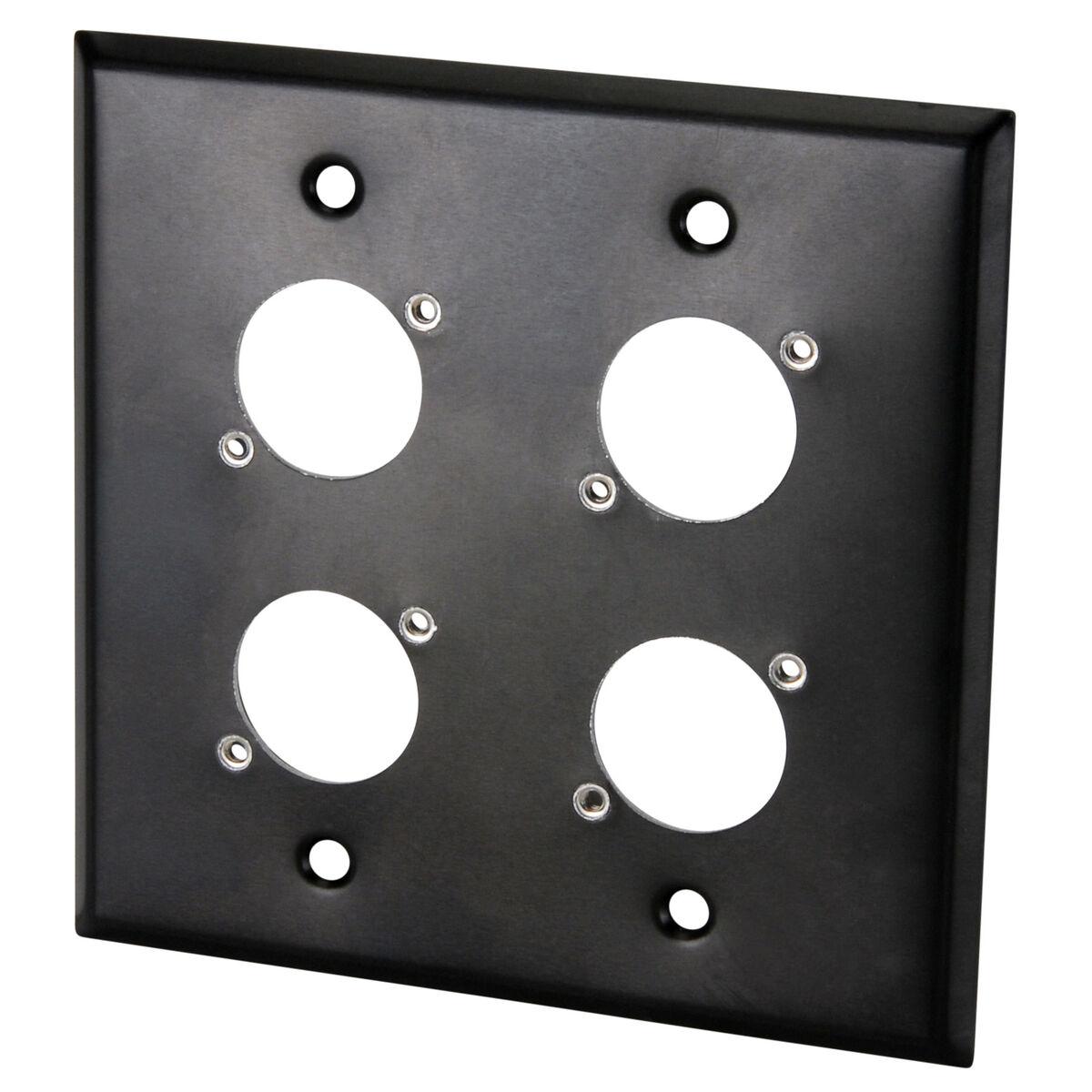 Switchcraft WP2B4P 2 Gang Stainless Steel Metal Wall Plate 4 x EH